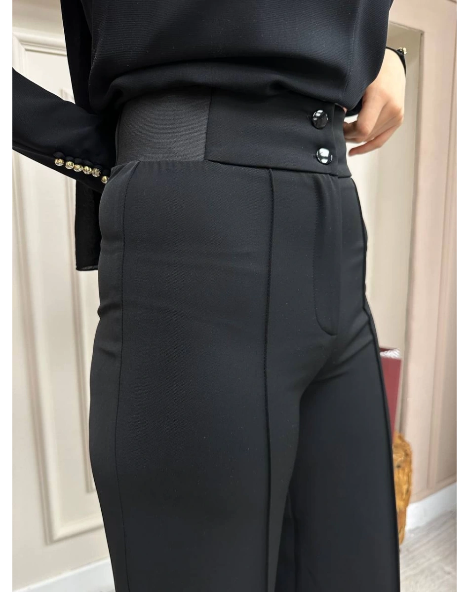 Yusuf Özdemir 24Y1442 Siyah Palazzo Pantolon