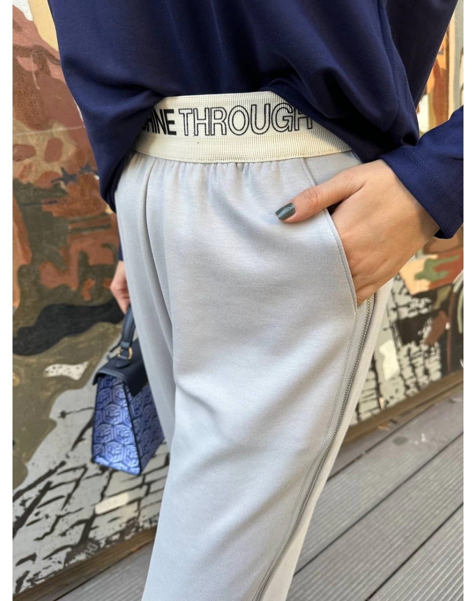 Yusuf Özdemir 24Y1494 Gri Modal Kumaş Fermuar Detaylı Eşofman