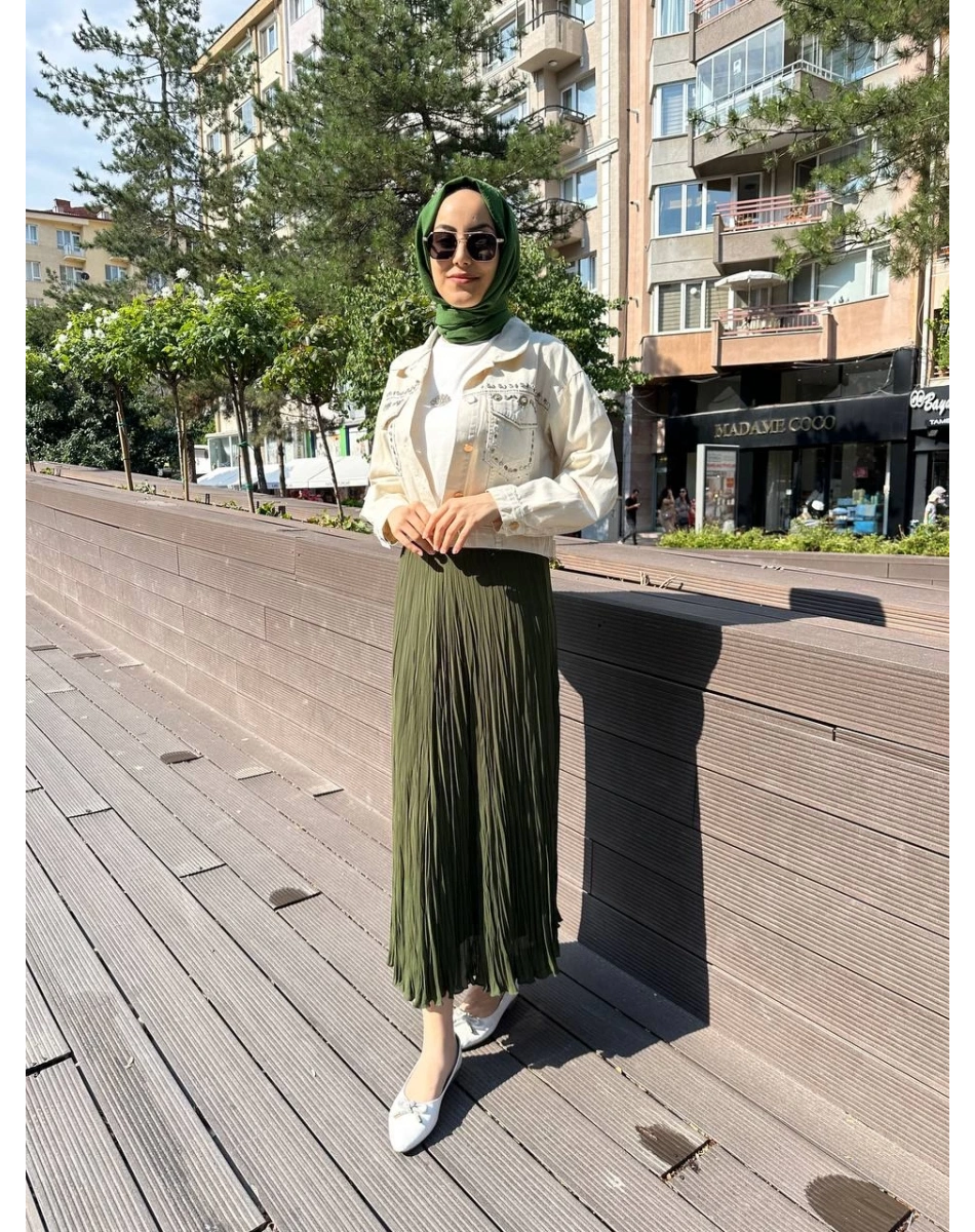 Yusuf Özdemir 24Y1504 Haki Bürümcük Etek