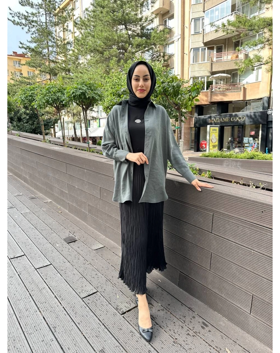 Yusuf Özdemir 25Y1504 Siyah Bürümcük Etek