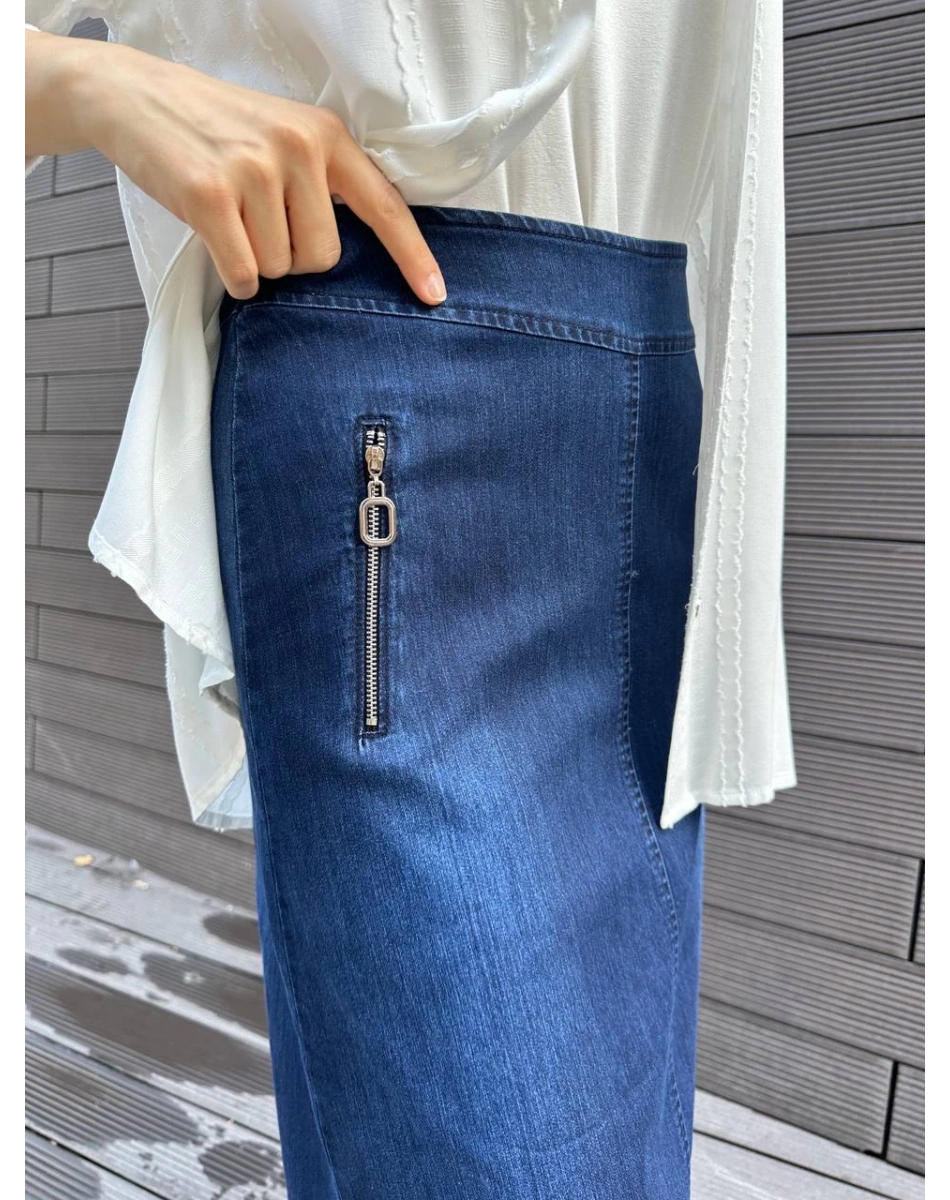 Yusuf Özdemir 24Y1516 Lacivert Kot Etek