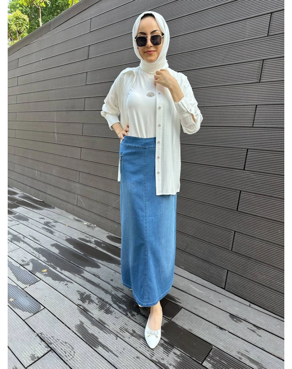 Yusuf Özdemir 24Y1516 Mavi Kot Etek