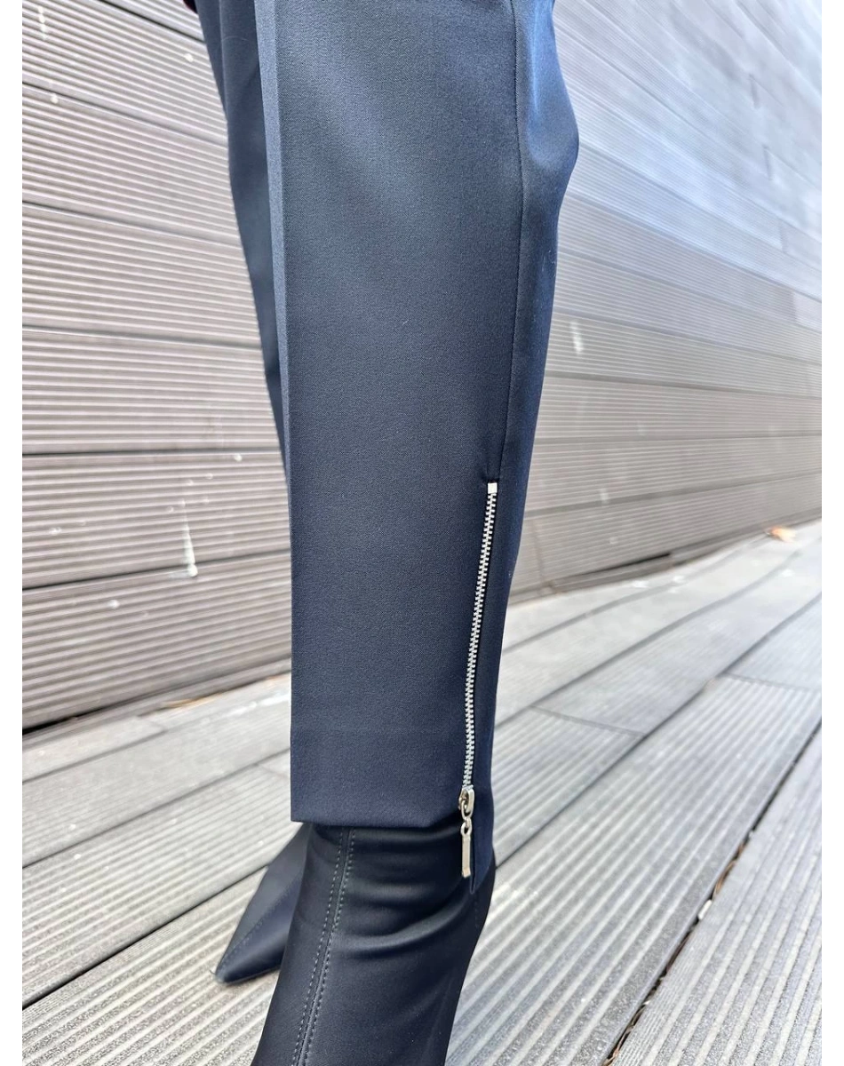 Yusuf Özdemir 25K1101 Lacivert Paçası Fermuarlı Pantolon