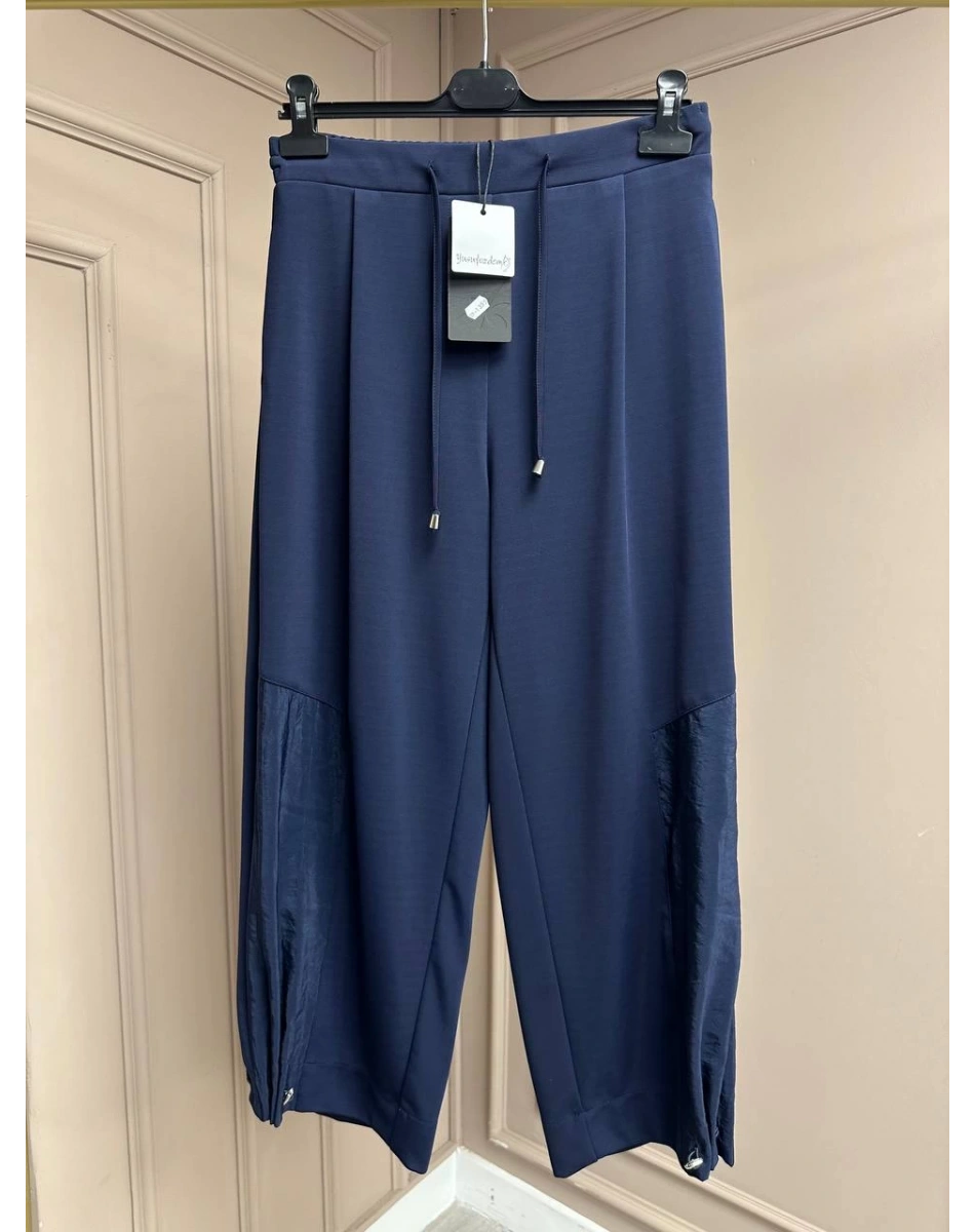 Yusuf Özdemir 25K1355 Lacivert Paça Detaylı Pantolon