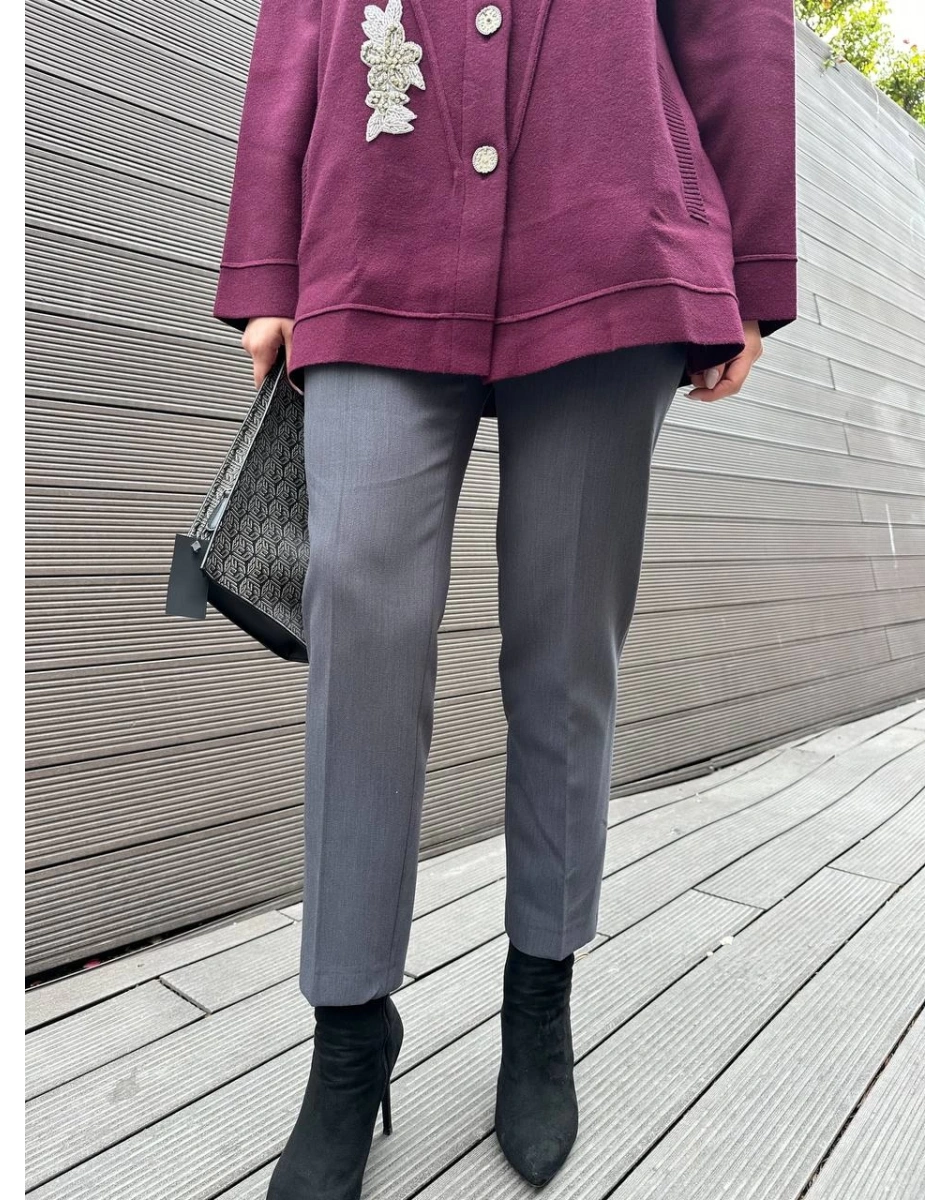 Yusuf Özdemir 25K1408 Gri Klasik Pantolon