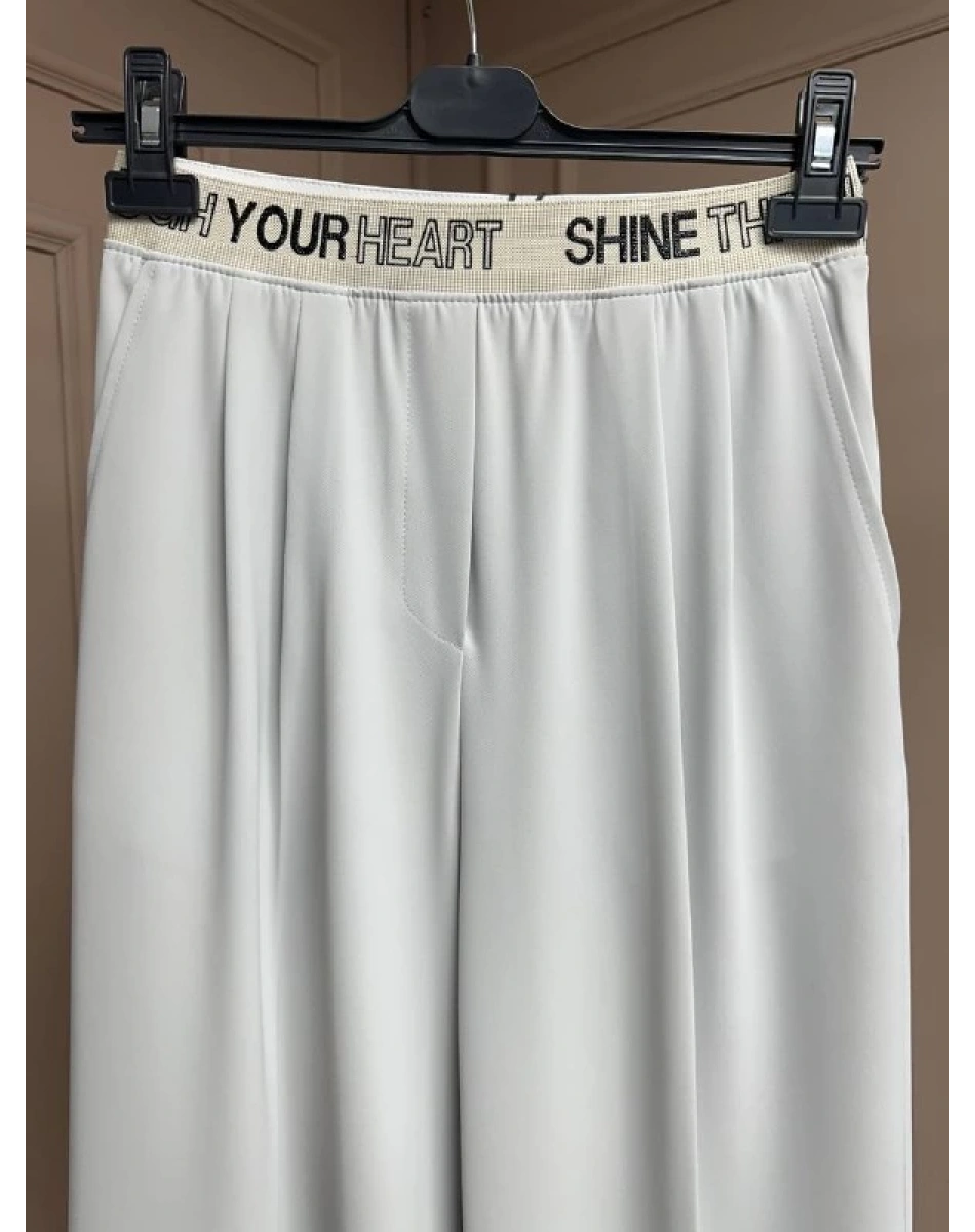 Yusuf Özdemir 25K1497 Taş Krep Bol Paça Pantolon