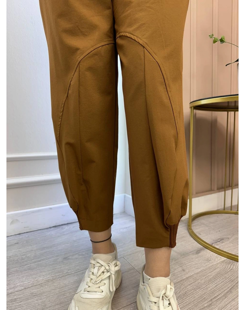 Yusuf Özdemir 25K1528 Taba Paçası Ribanalı Pantolon