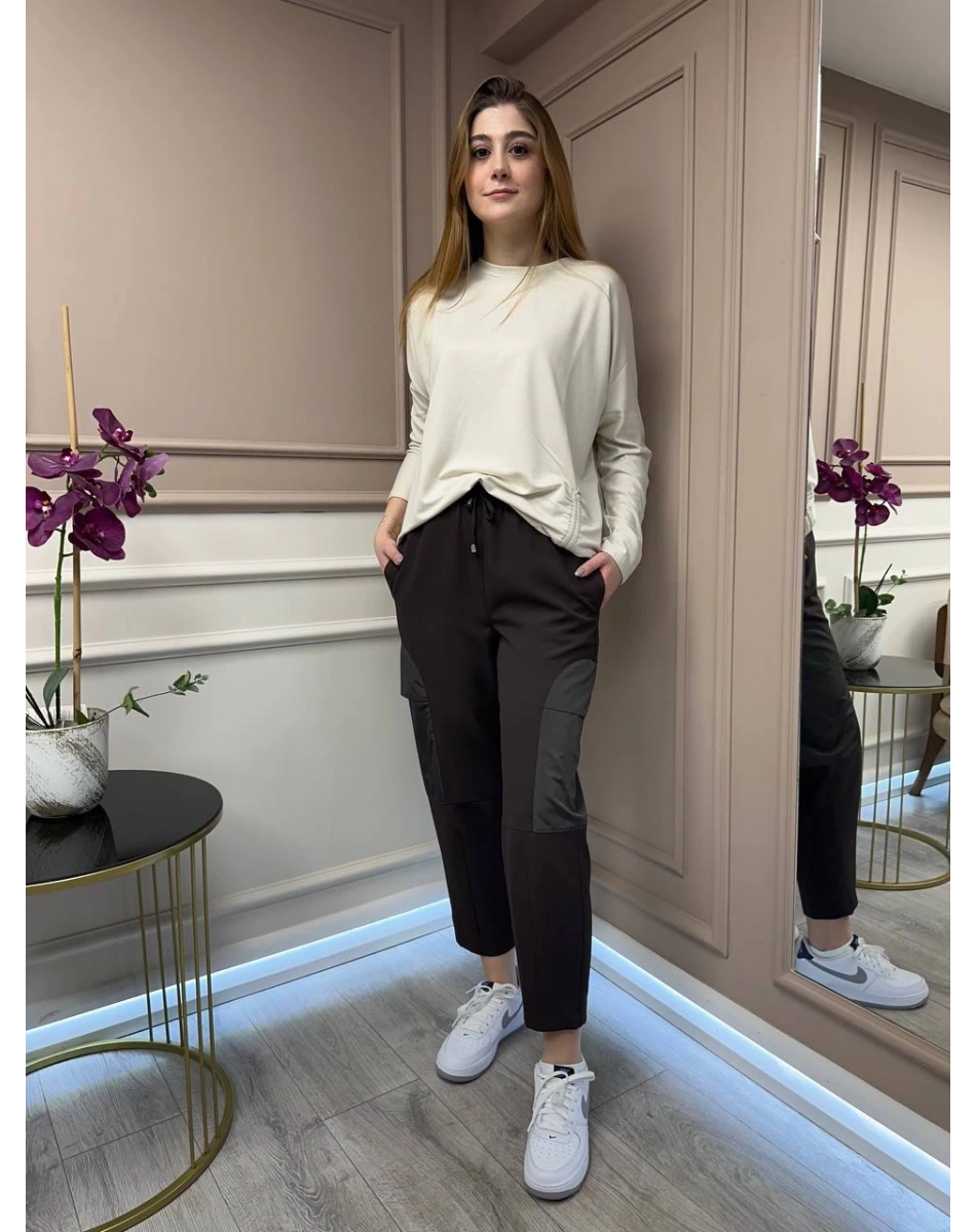 Yusuf Özdemir 25K1532 Kahverengi Cep Detaylı Pantolon