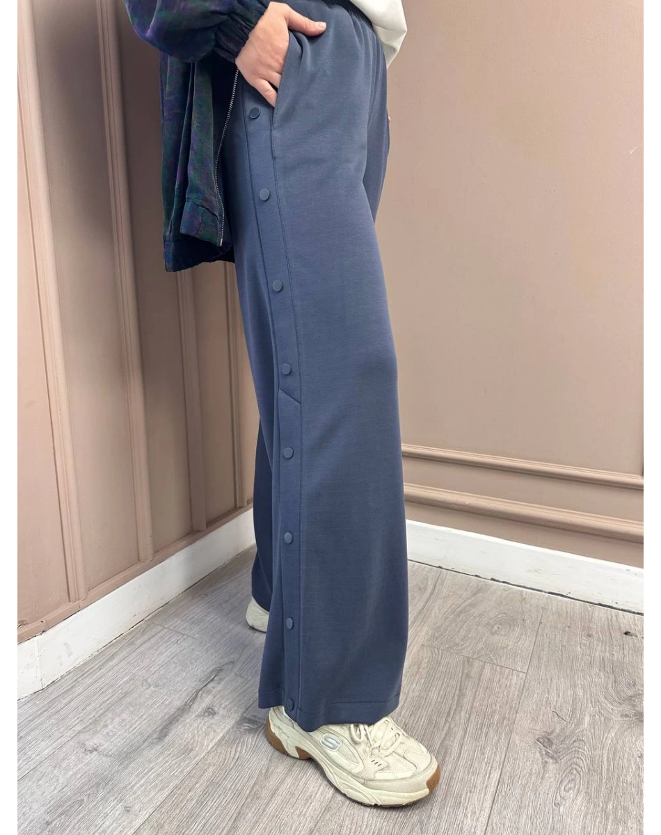 Yusuf Özdemir 25K1561 İndigo Yanları Çıtçıtlı Pantolon