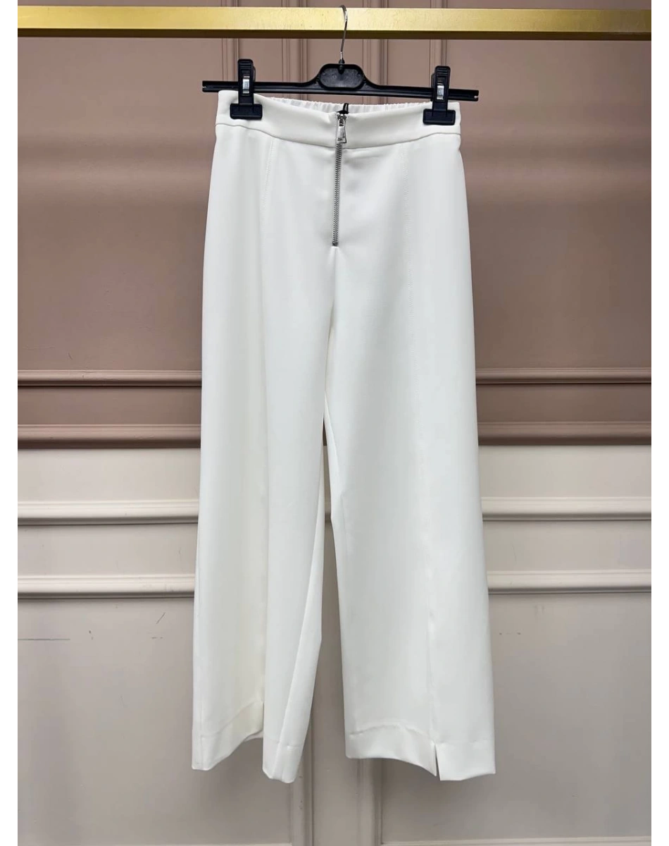 Yusuf Özdemir 25Y1303 Beyaz Fermuar Detaylı Pantolon