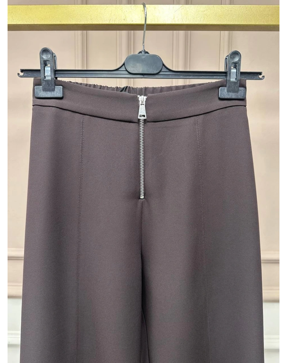 Yusuf Özdemir 25Y1303 Kahve Fermuar Detaylı Pantolon