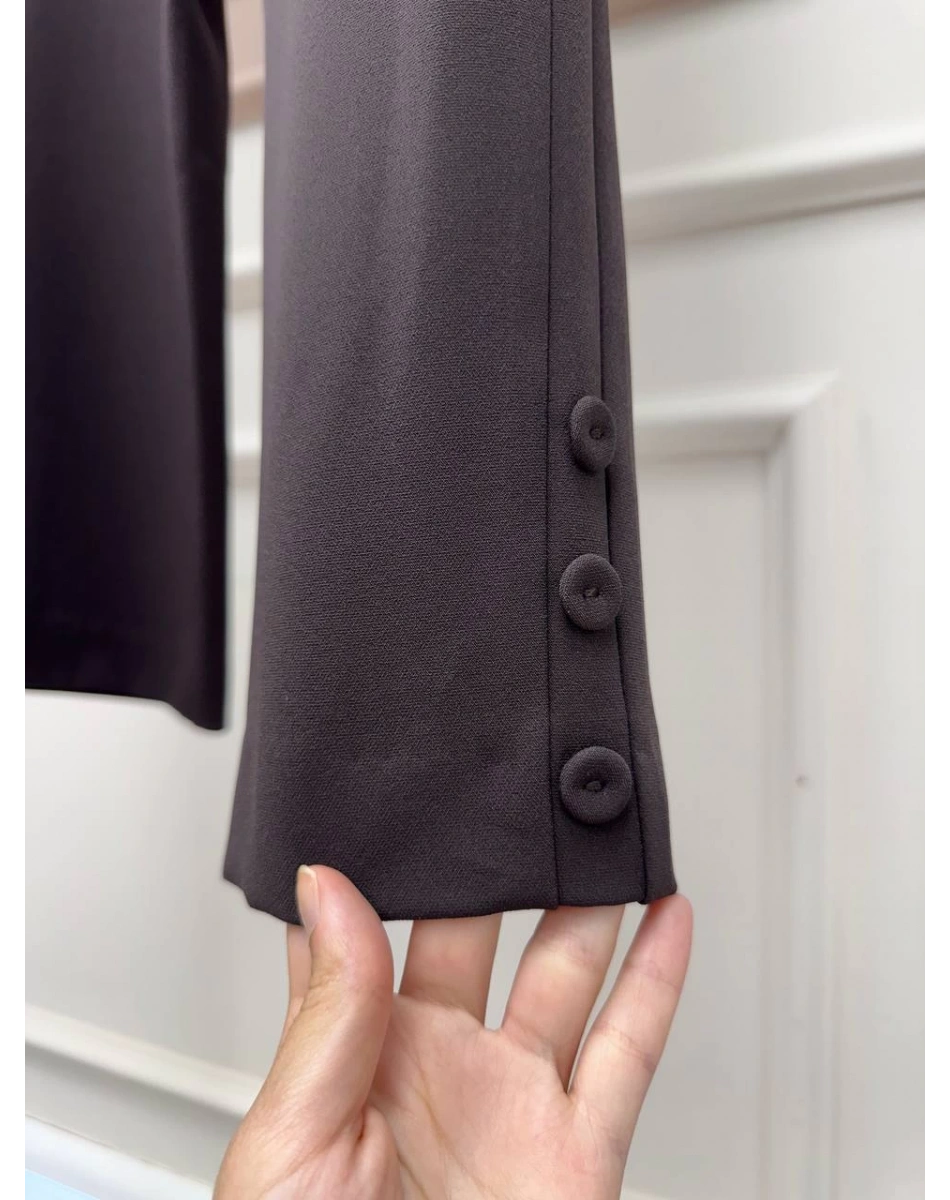 Yusuf Özdemir 25Y1393 Kahve Paçası Düğme Detaylı Pantolon