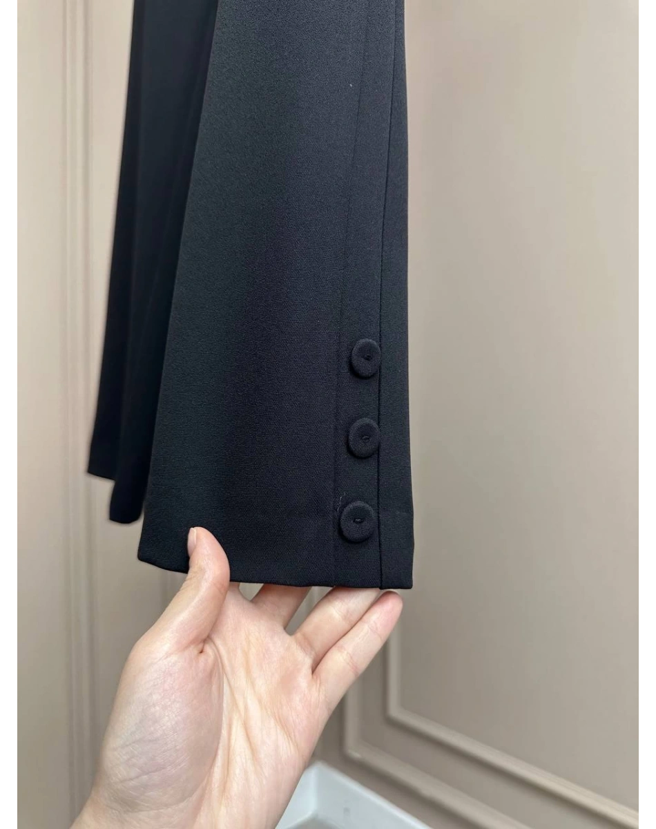 Yusuf Özdemir 25Y1393 Siyah Paçası Düğme Detaylı Pantolon