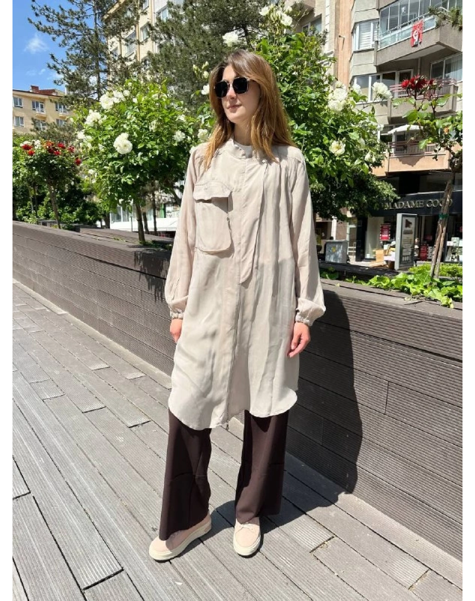 Yusuf Özdemir 25Y1394 Kahve Bol Paça Penye Pantolon