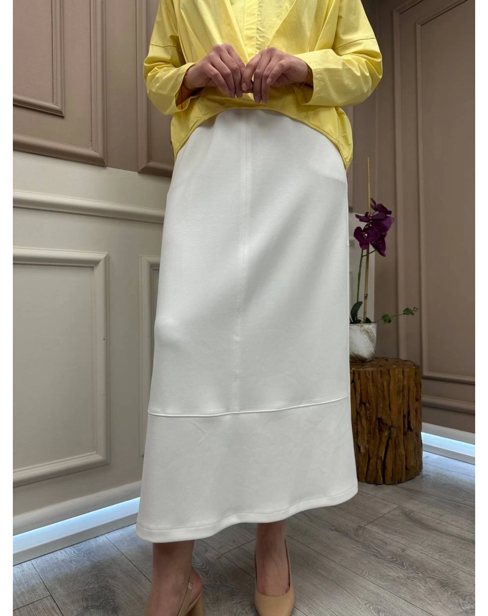 Yusuf Özdemir 25Y1444 Ekru Penye Etek