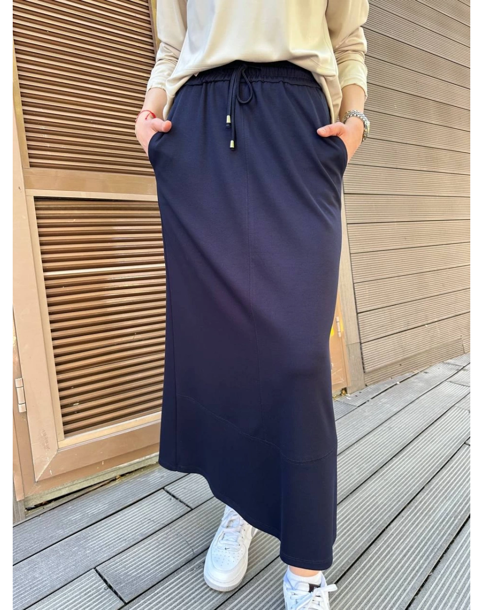 Yusuf Özdemir 25Y1444 Lacivert Penye Etek