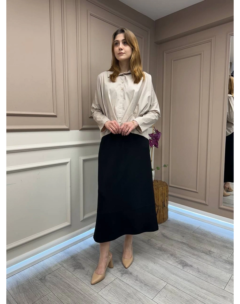 Yusuf Özdemir 25Y1444 Siyah Penye Etek