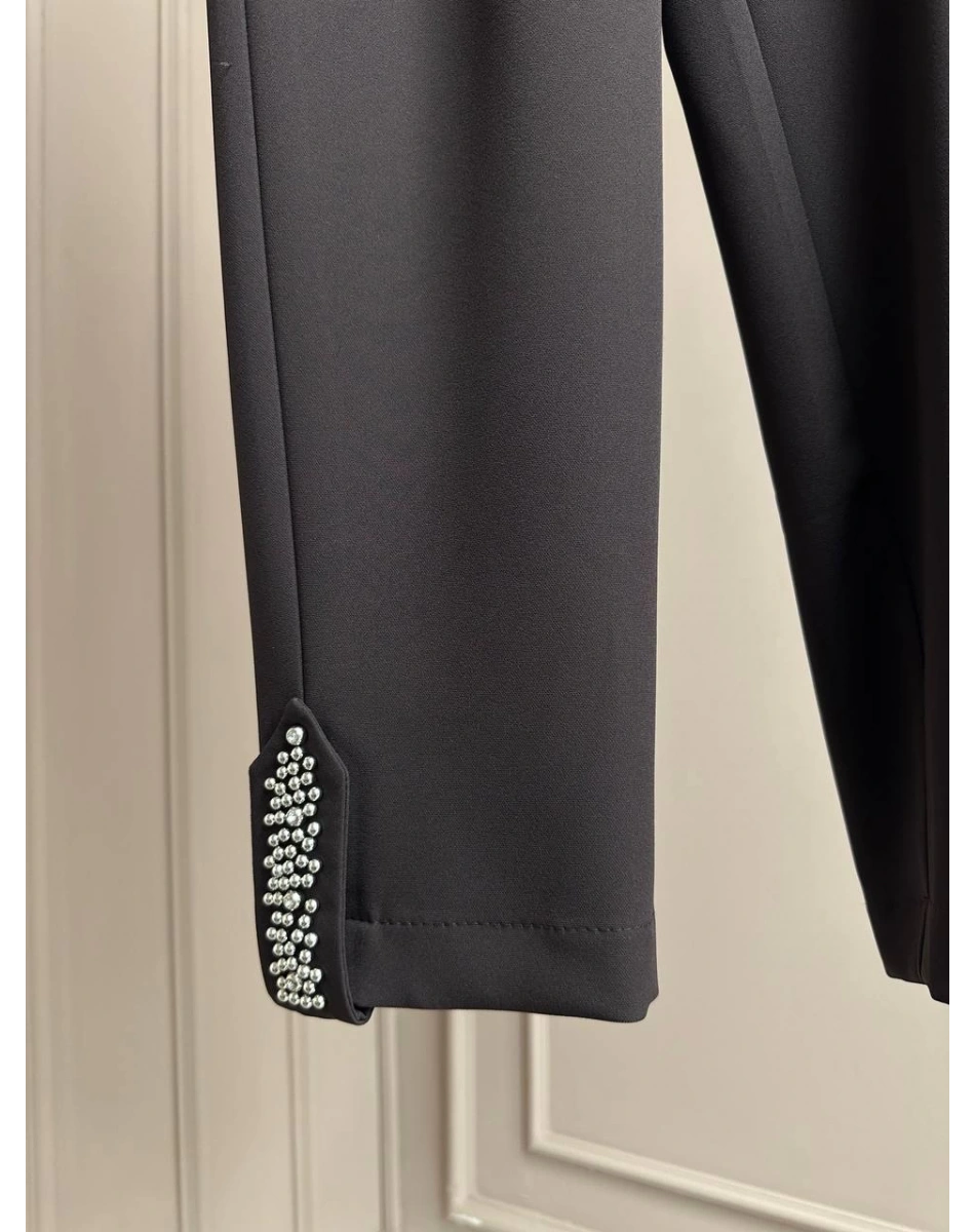 Yusuf Özdemir 25Y1456 Kahverengi Paçası Taş Detaylı Pantolon