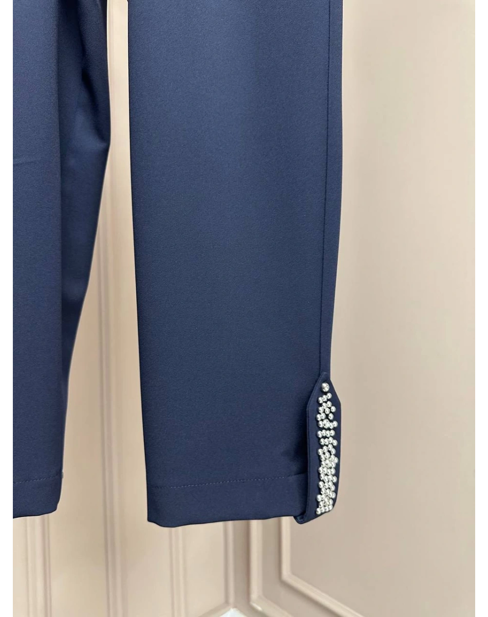 Yusuf Özdemir 25Y1456 Lacivert Paçası Taş Detaylı Pantolon