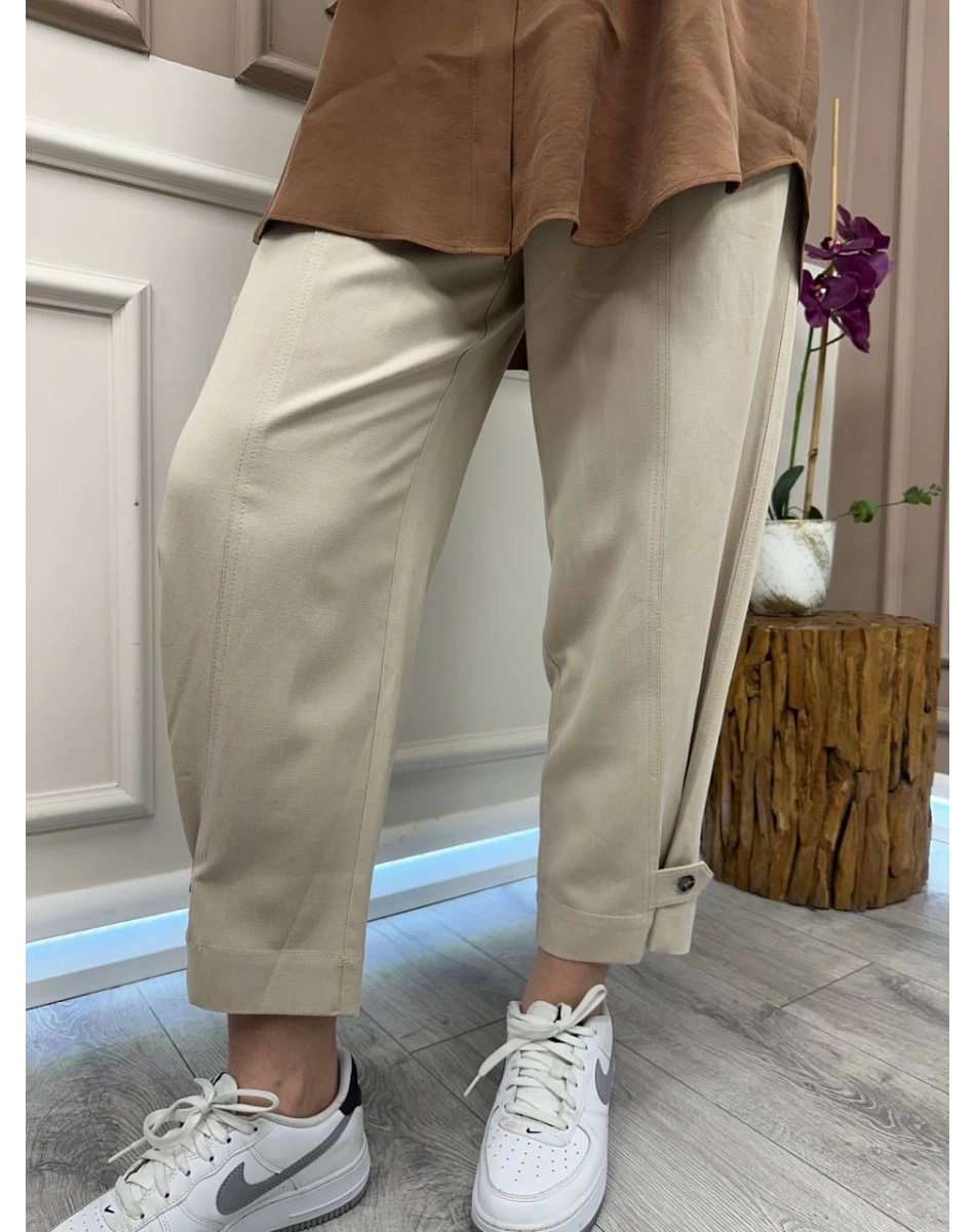 Yusuf Özdemir 25Y1465 Bej Paçası Düğmeli Pantolon