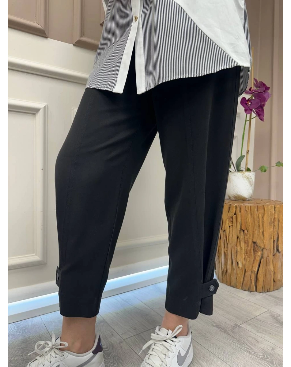 Yusuf Özdemir 25Y1465 Siyah Paçası Düğmeli Pantolon