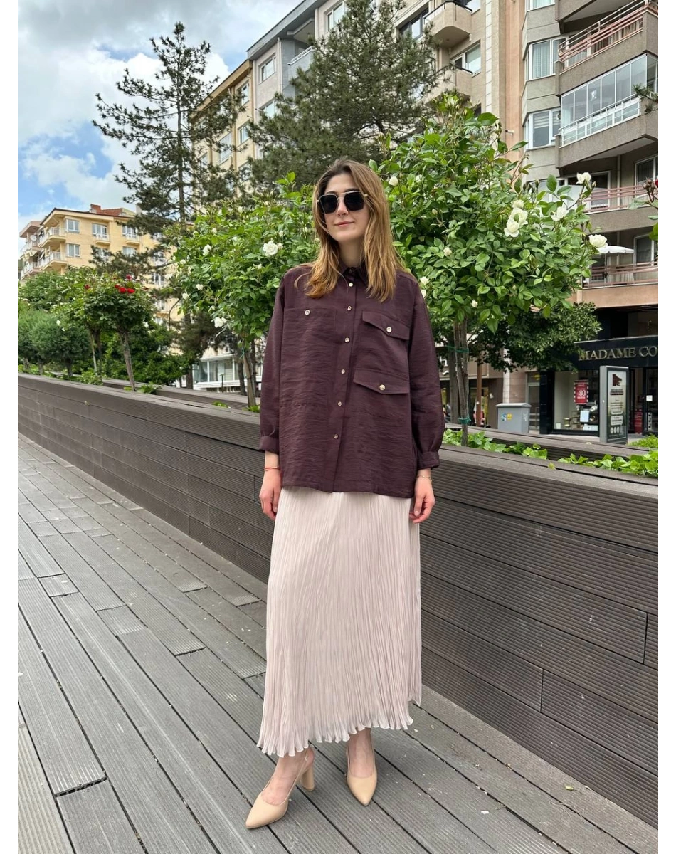 Yusuf Özdemir 25Y1504 Bej Bürümcük Etek