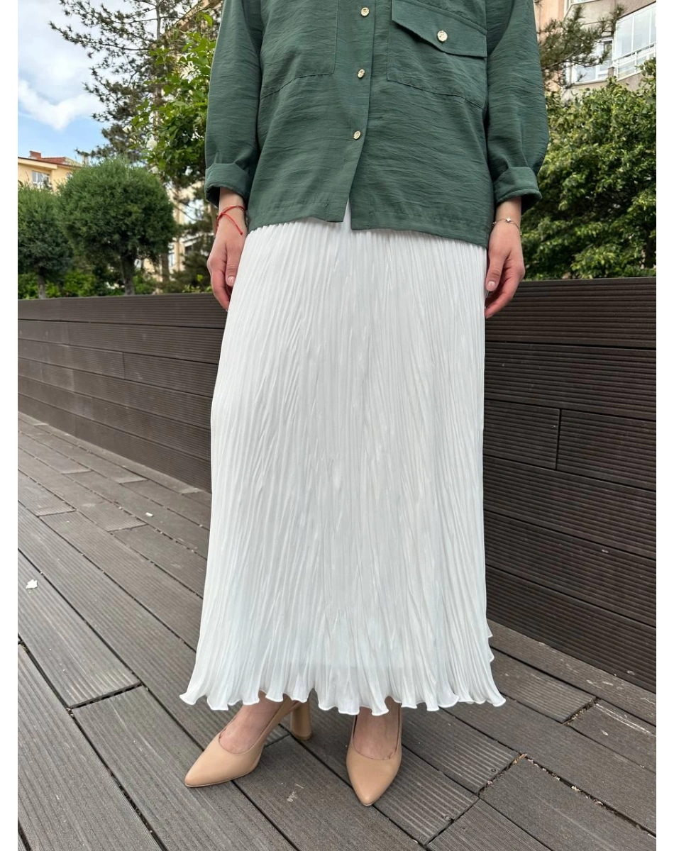 Yusuf Özdemir 25Y1504 Beyaz Bürümcük Etek