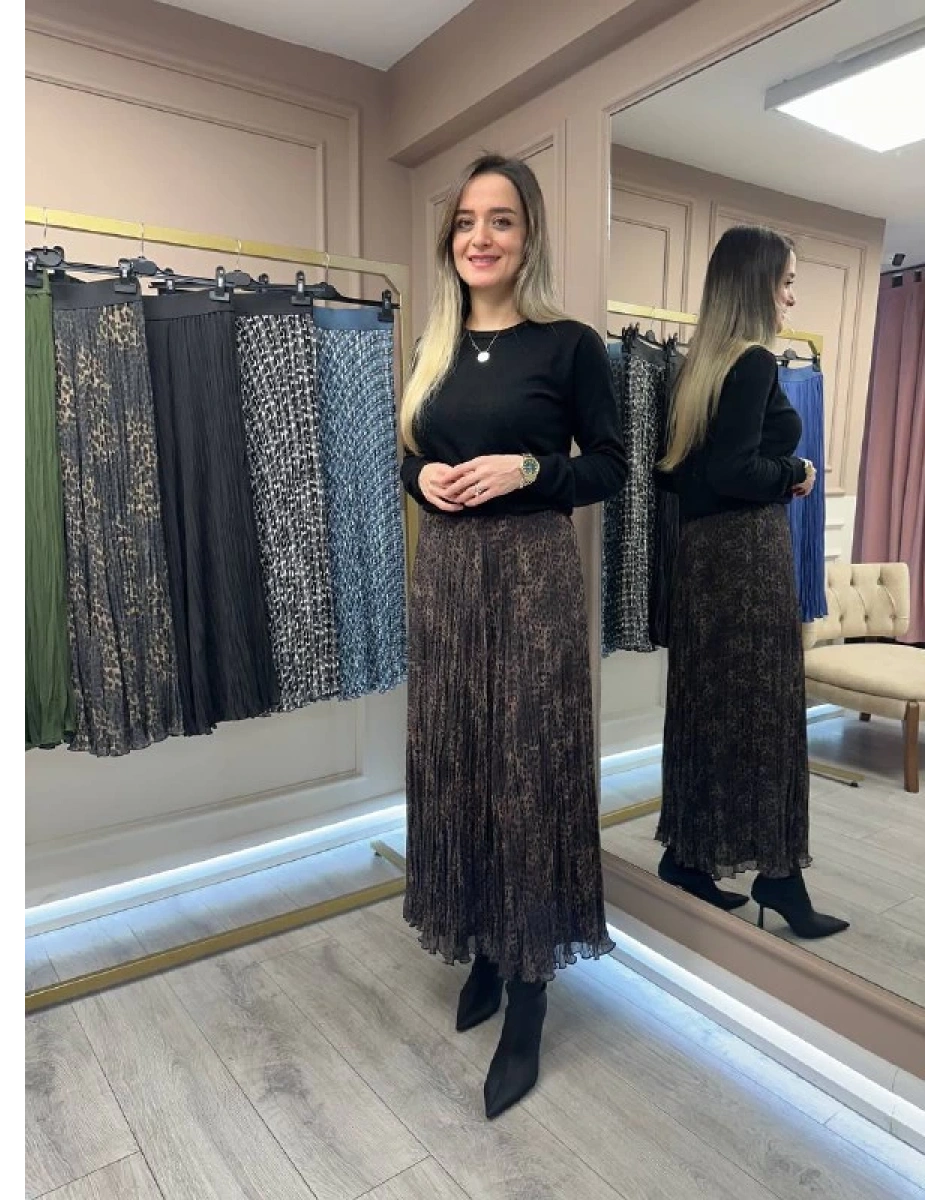 Yusuf Özdemir 25Y1504 Koyu Leopar Etek