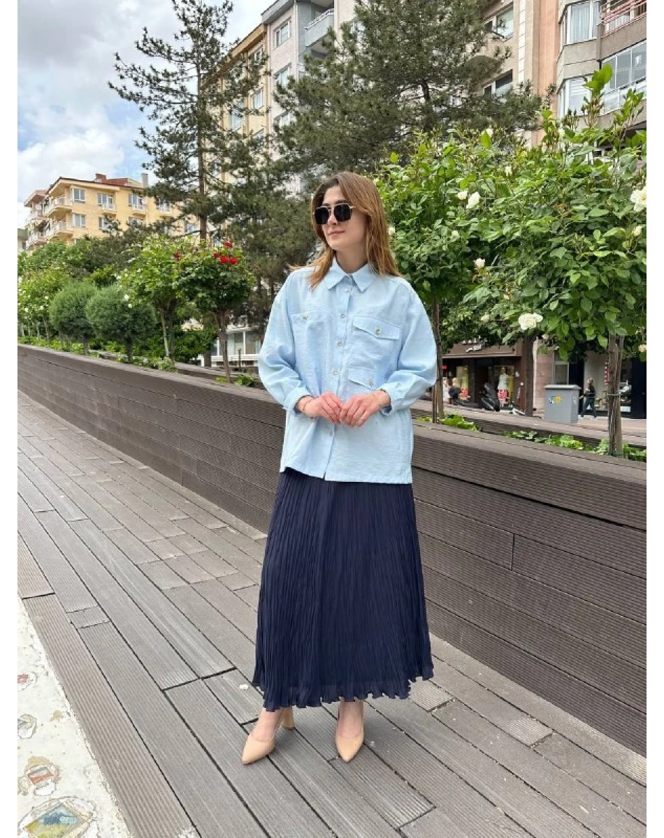 Yusuf Özdemir 25Y1504 Lacivert Bürümcük Etek