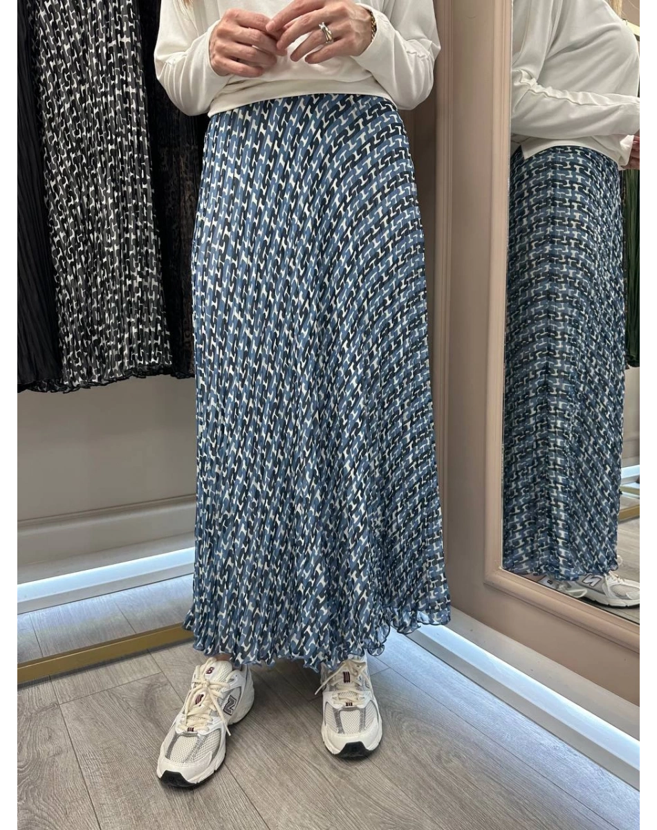 Yusuf Özdemir 25Y1504 Mavi Desenli Etek