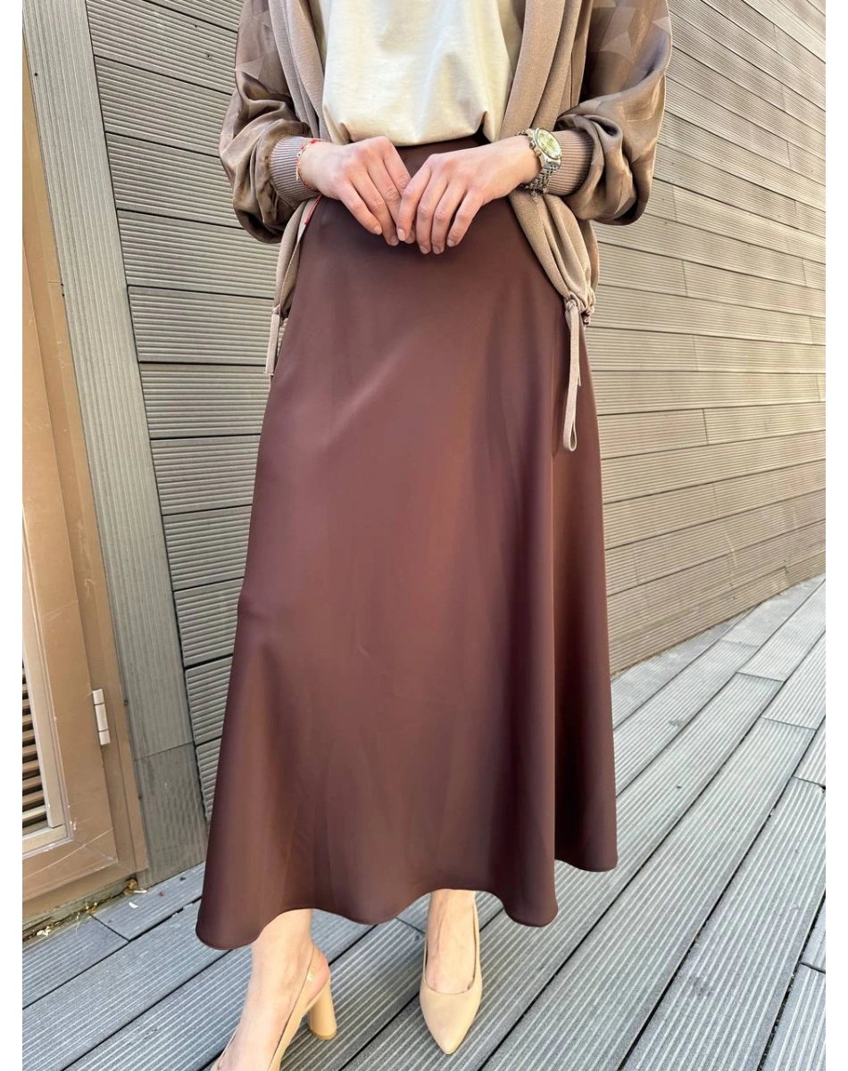 Yusuf Özdemir 25Y1550 Kahve Saten Etek