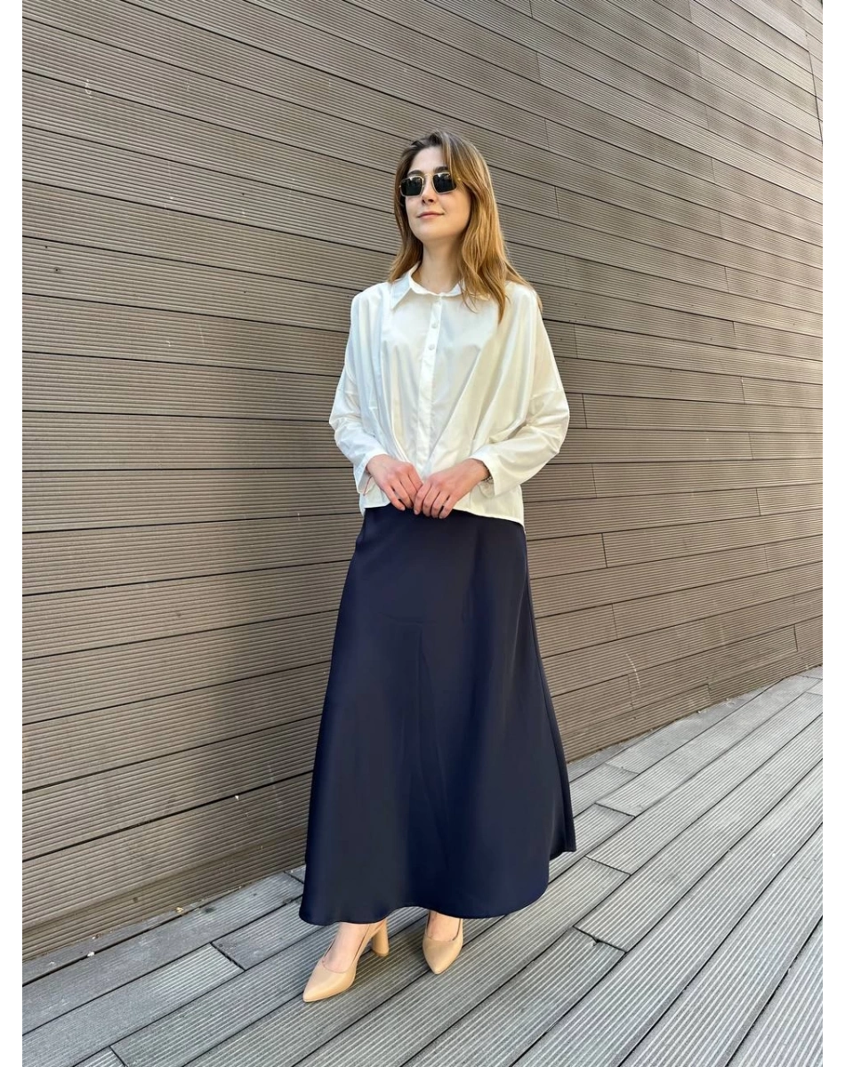 Yusuf Özdemir 25Y1550 Lacivert Saten Etek