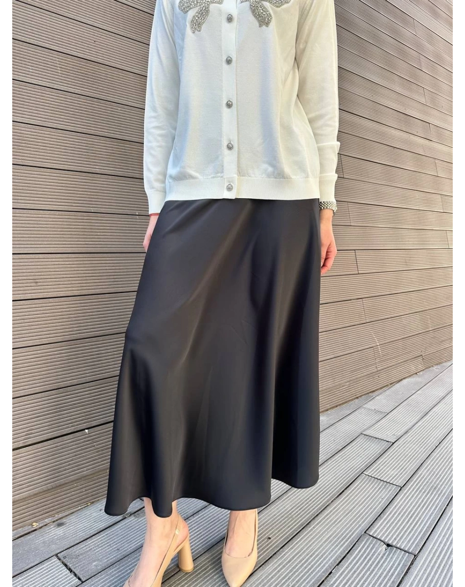 Yusuf Özdemir 25Y1550 Siyah Saten Etek