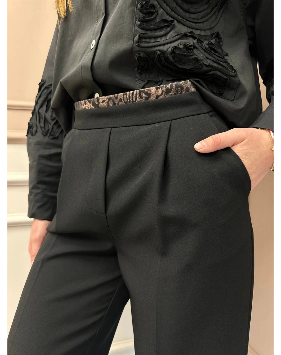 Yusuf Özdemir 25Y1552 Siyah Beli Detaylı Pantolon