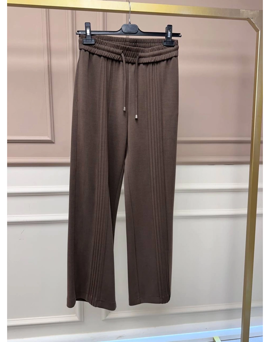 Yusuf Özdemir 25Y1569 Kahve Nervür Detaylı Pantolon