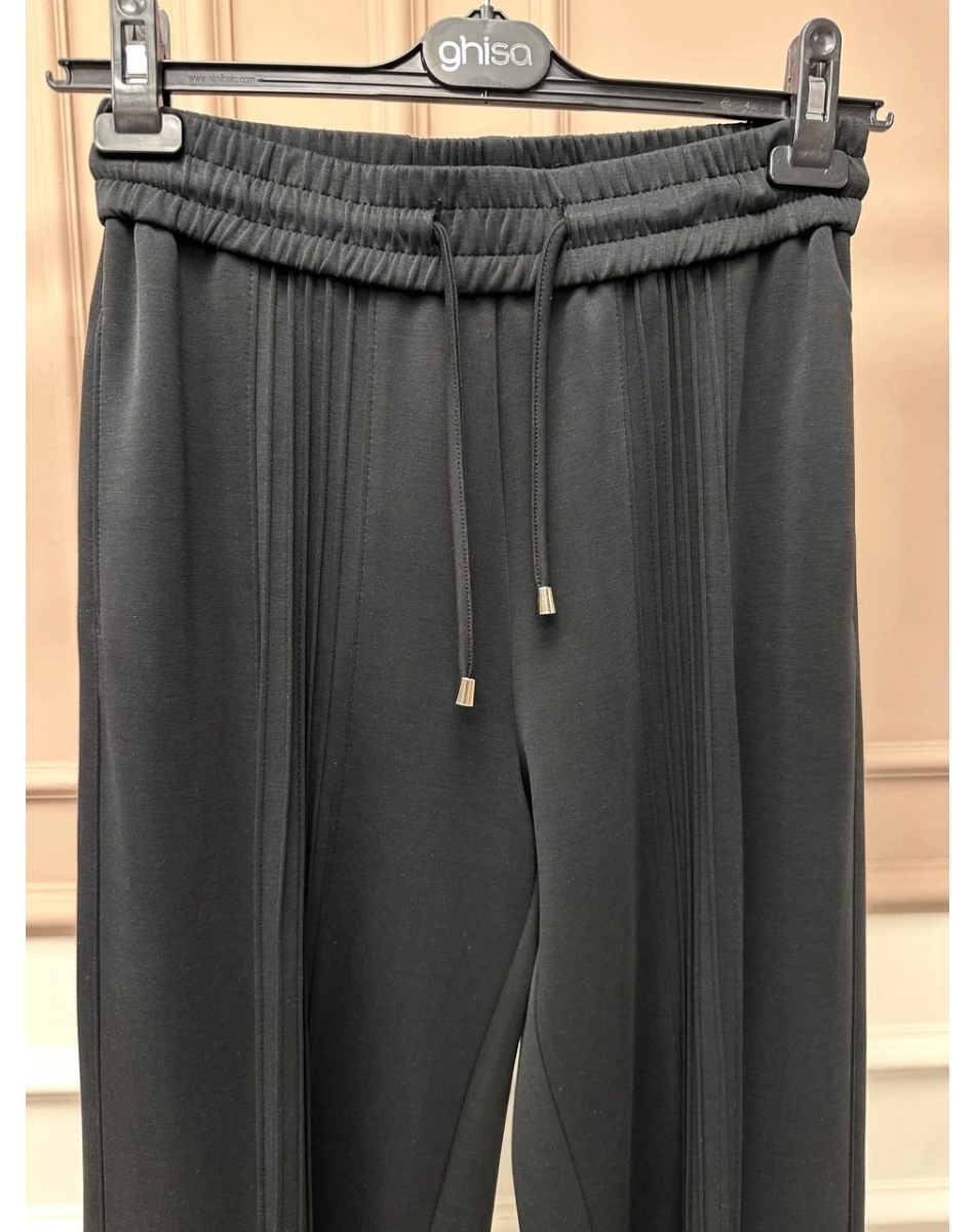 Yusuf Özdemir 25Y1569 Siyah Nervür Detaylı Pantolon