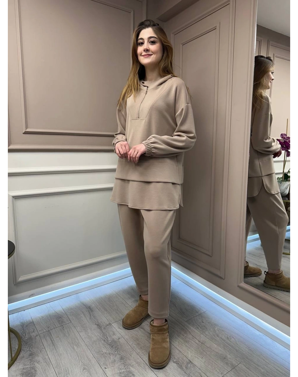 Yusuf Özdemir 25Y6002 Camel İpek Penye İkili Takım