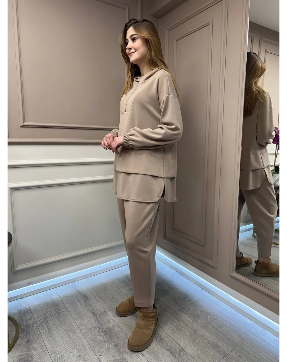 Yusuf Özdemir 25Y6002 Camel İpek Penye İkili Takım