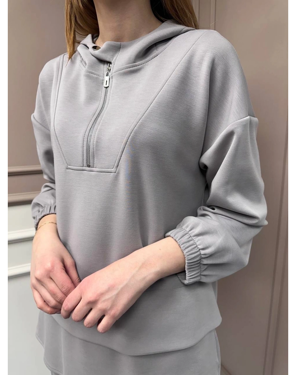 Yusuf Özdemir 25Y6002 Gri İpek Penye İkili Takım