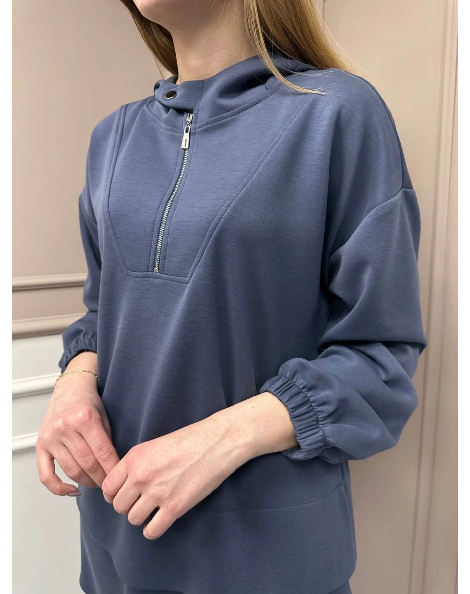 Yusuf Özdemir 25Y6002 İndigo İpek Penye İkili Takım