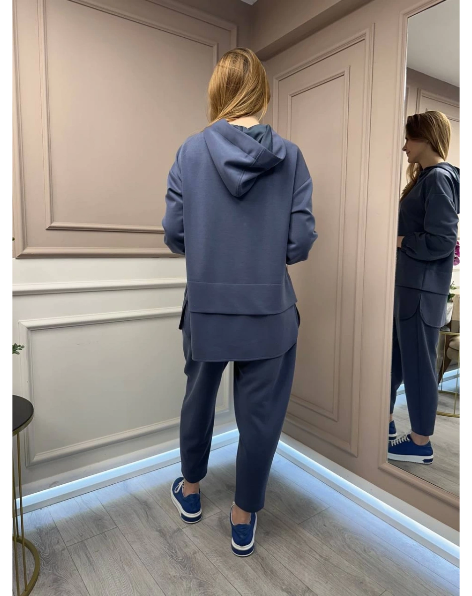 Yusuf Özdemir 25Y6002 İndigo İpek Penye İkili Takım