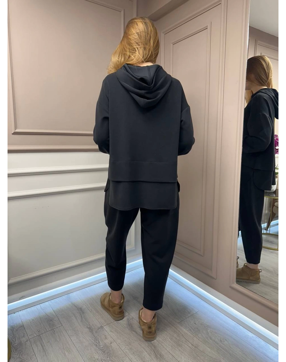 Yusuf Özdemir 25Y6002 Siyah İpek Penye İkili Takım