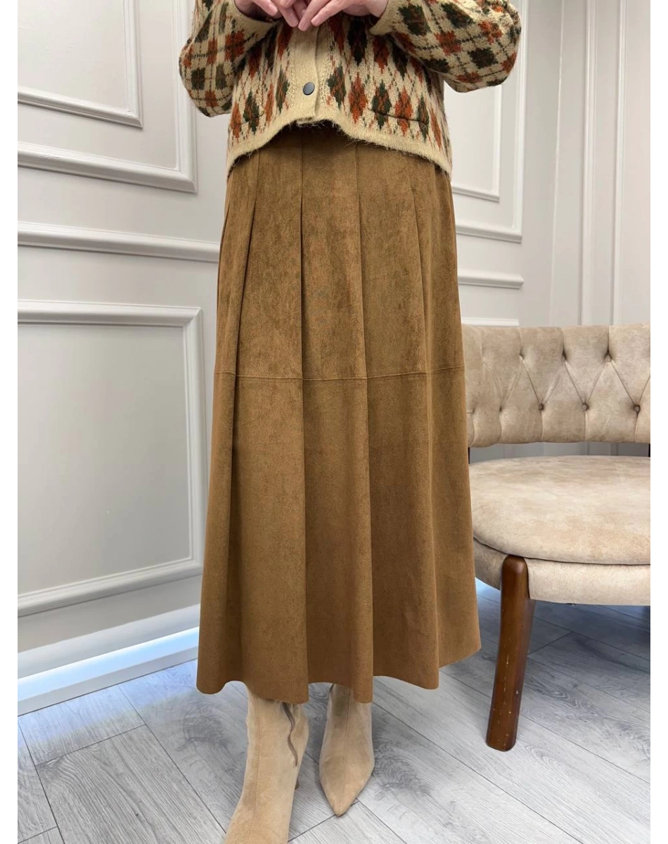 Yusuf Özdemir 26K1583 Taba Süet Etek