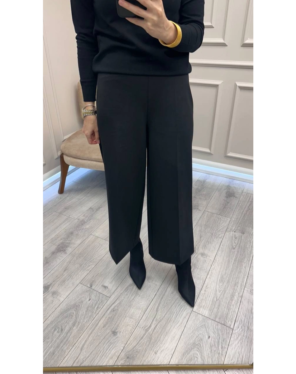 Yusuf Özdemir 26K1603 Siyah Bol Paça Pantolon