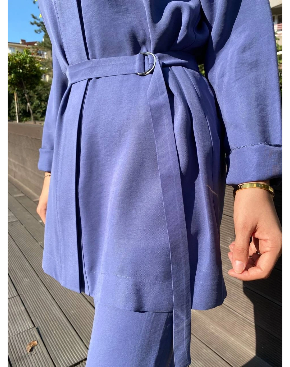 Zeynep Şule 16005 Koyu Mavi Kemerli İkili Takım