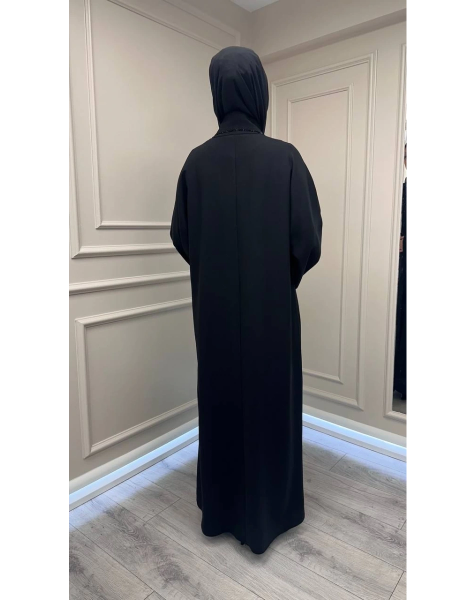 Zigay 1002 Siyah Üçlü Abaya Takım