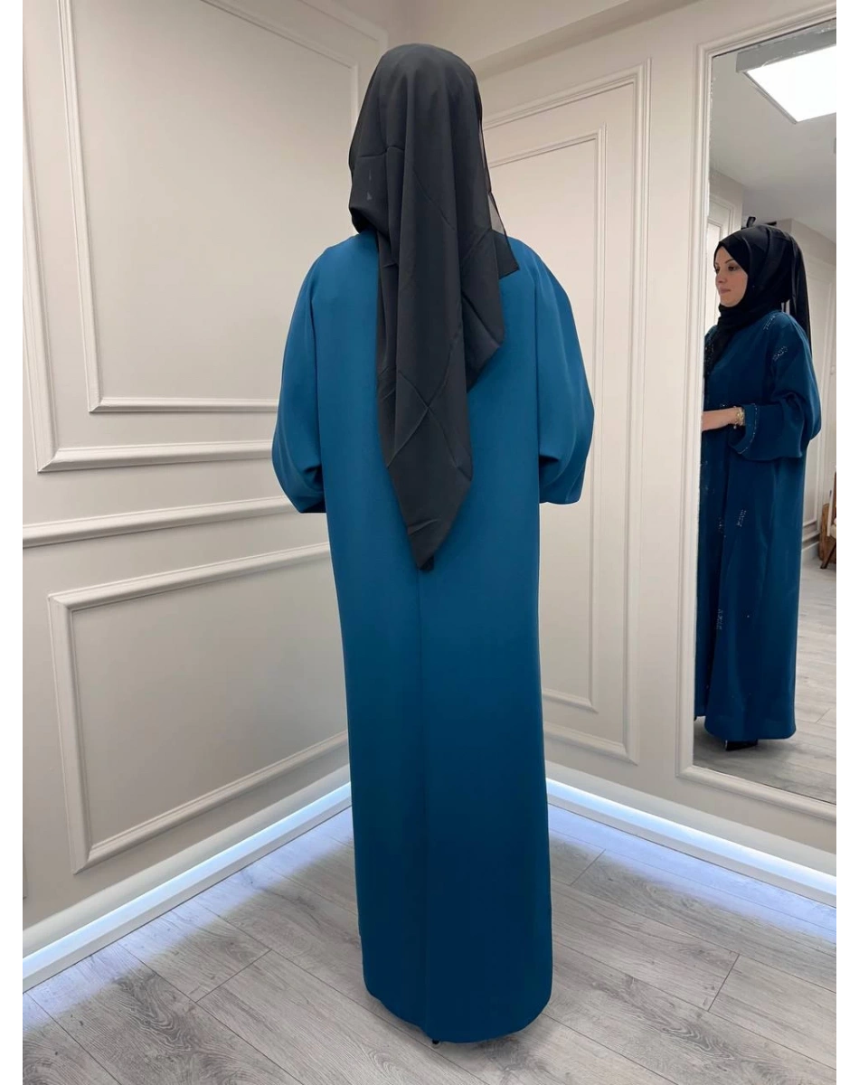 Zigay 1005 Petrol İç Elbiseli Abaya Takım