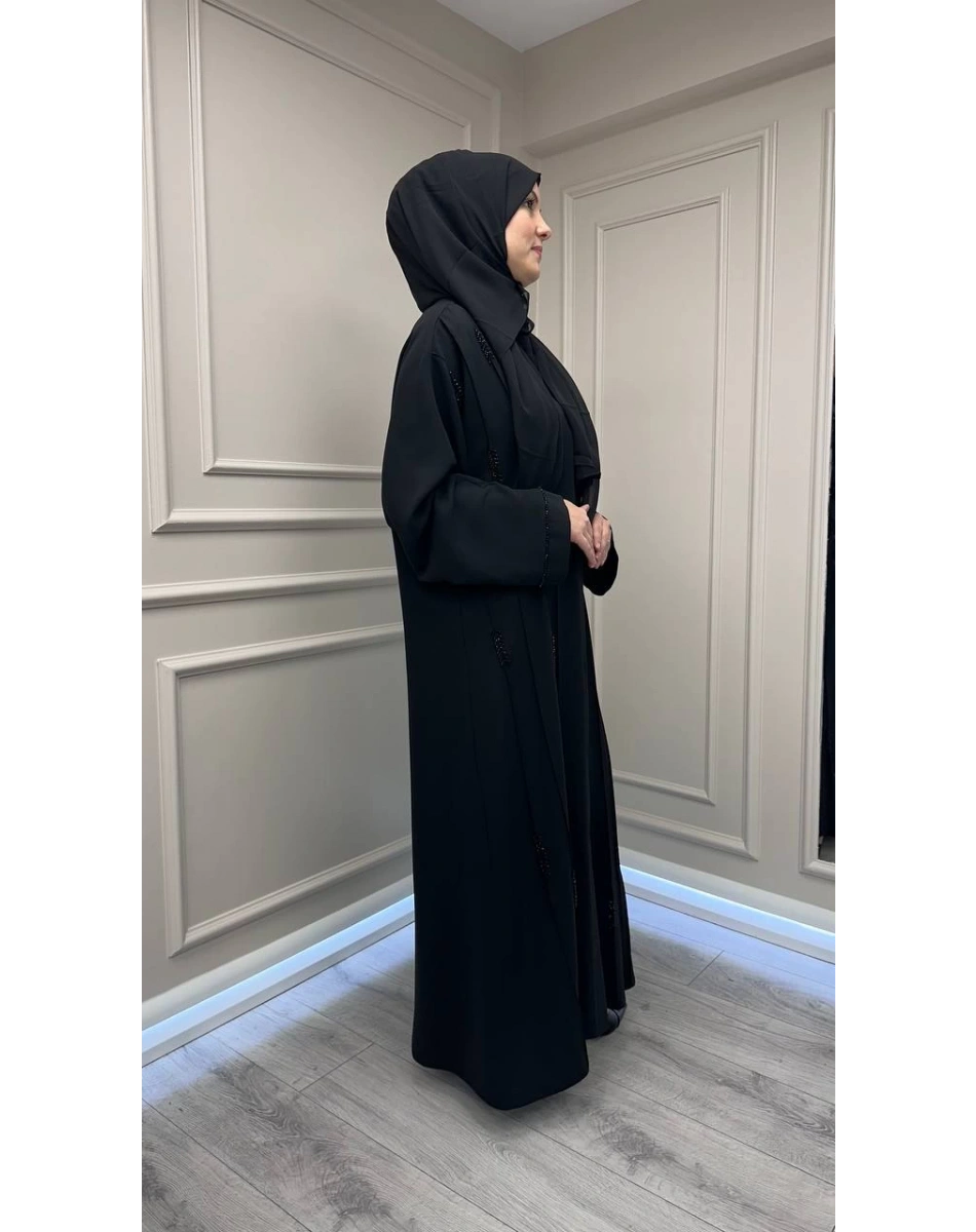 Zigay 1005 Siyah İç Elbiseli Abaya Takım