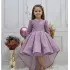 Kız Çocuk Kuyruklu Lila Simli Kabarık Elbise