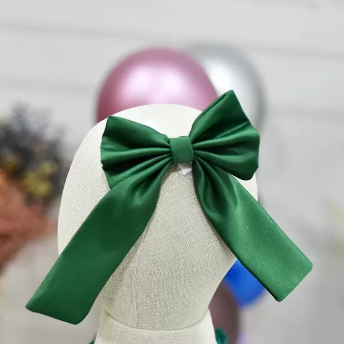 Kız Çocuk Güllü Kısa Balon Kol Kabarık Elbise